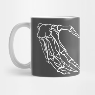 Skeleton hands folded in a heart, hand gesture Mug